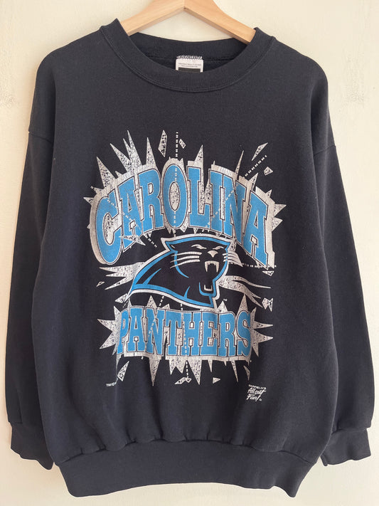 1993 Carolina Panthers Shattered Spell Out Warfield Crewneck (XL)