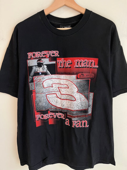 00s Dale Earnhardt Nascar "Forever The Man..." Black Tee (L)