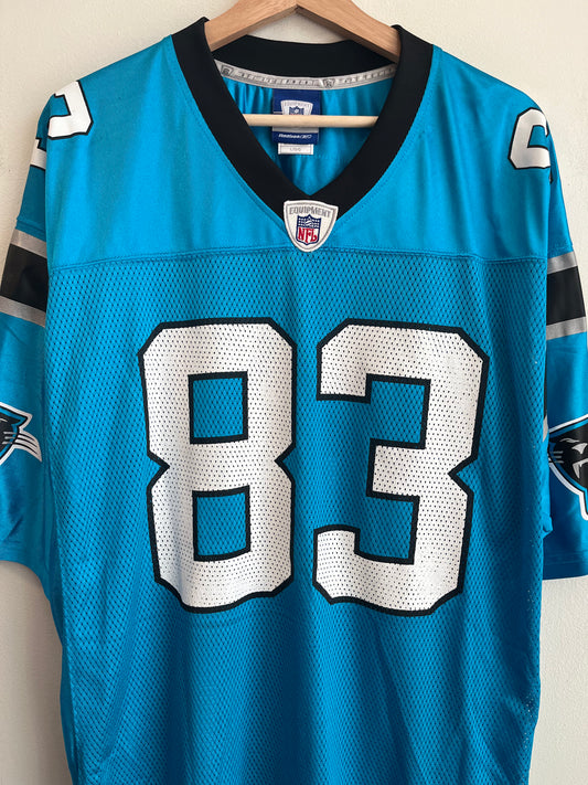 00s Carolina Panthers Keary Colbert Reebok Electric Blue Jersey (L)