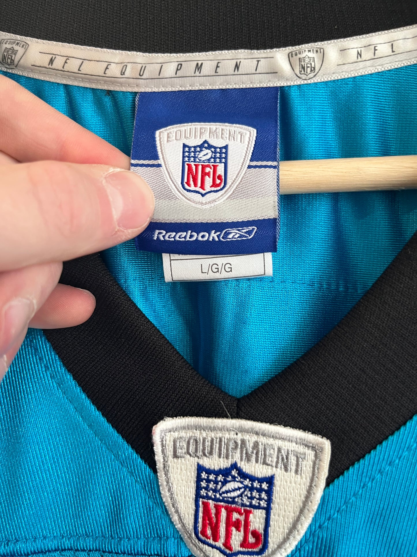 00s Carolina Panthers Keary Colbert Reebok Electric Blue Jersey (L)