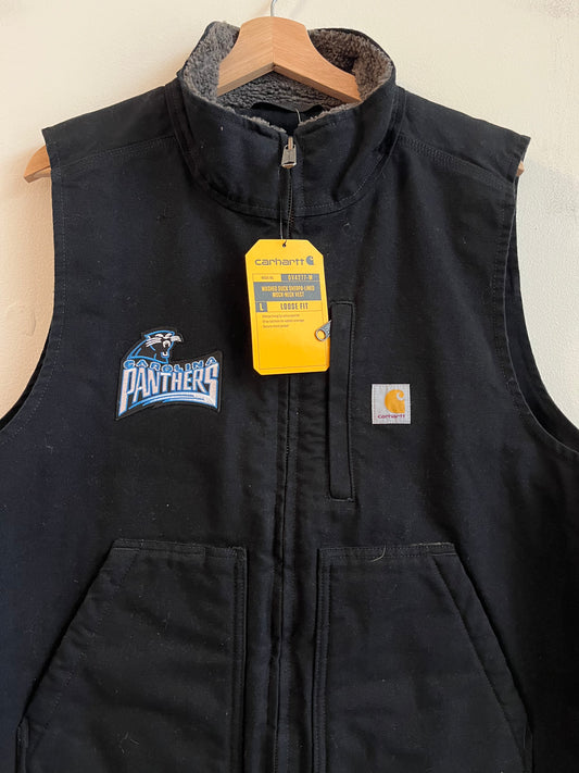 Carolina Panthers Carhartt Sherpa Lined Custom Vest (L)