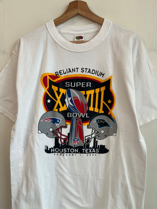 2003 Carolina Panthers vs New England Patriots Super Bowl Reliant Stadium Tee (L)