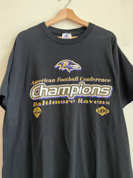 2000s Ravens Super Bowl Conference Champions Logo Tee (XL)