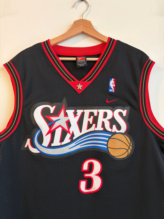 2001 Philadelphia 76ers Allen Iverson Stitched Nike Team Jersey (L)