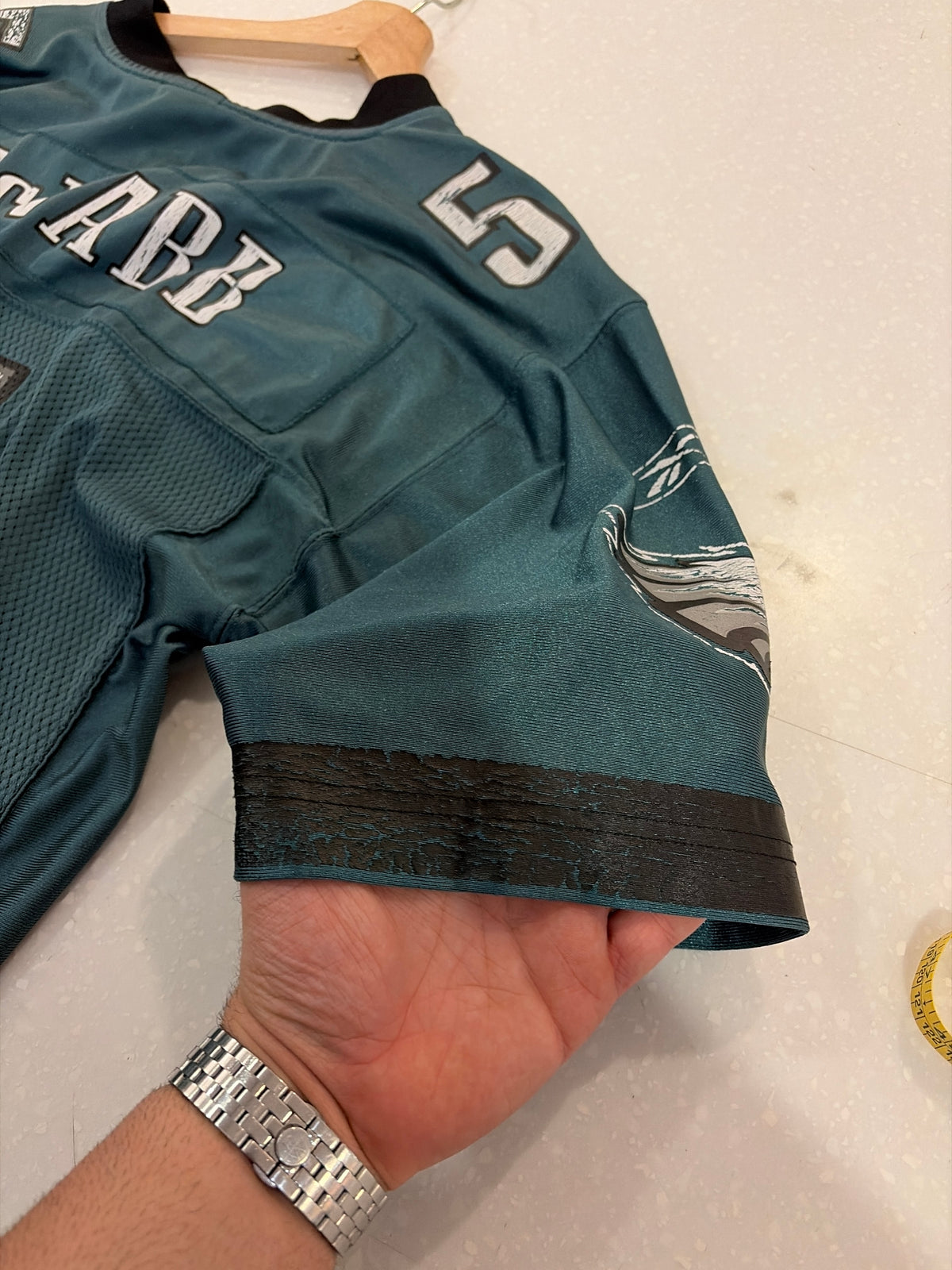 00s Philadelphia Eagles Donovan McNabb Cracked Reebok Jersey (M)