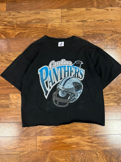 90s Carolina Panthers Cropped Helmet Tee (XL)