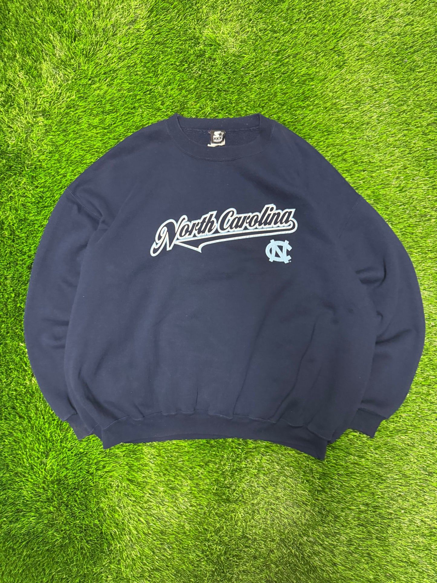 00s University of North Carolina (UNC) Vintage Starter Navy Crewneck (XXL)