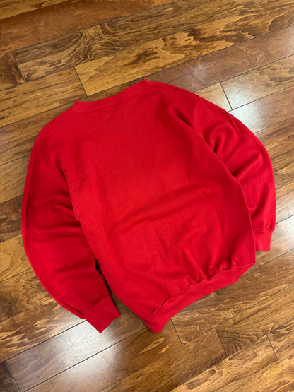 90s Stanford University Cardinal Spell Out Graphic Red Vintage Crewneck (XL)