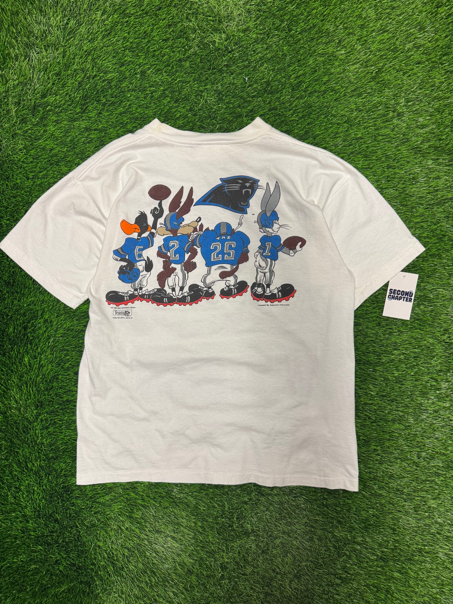 1993 Carolina Panthers Looney Tunes Vintage Double Sided Tee (L)