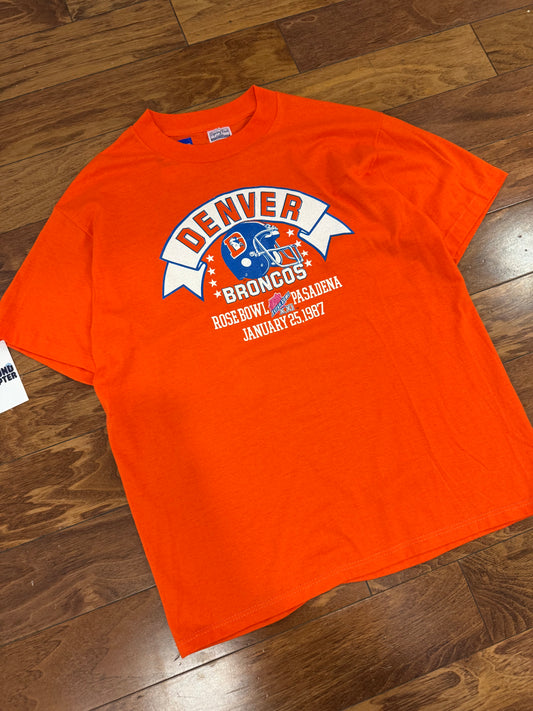 1987 Denver Broncos Rose Bowl Pasadena Tee (L)
