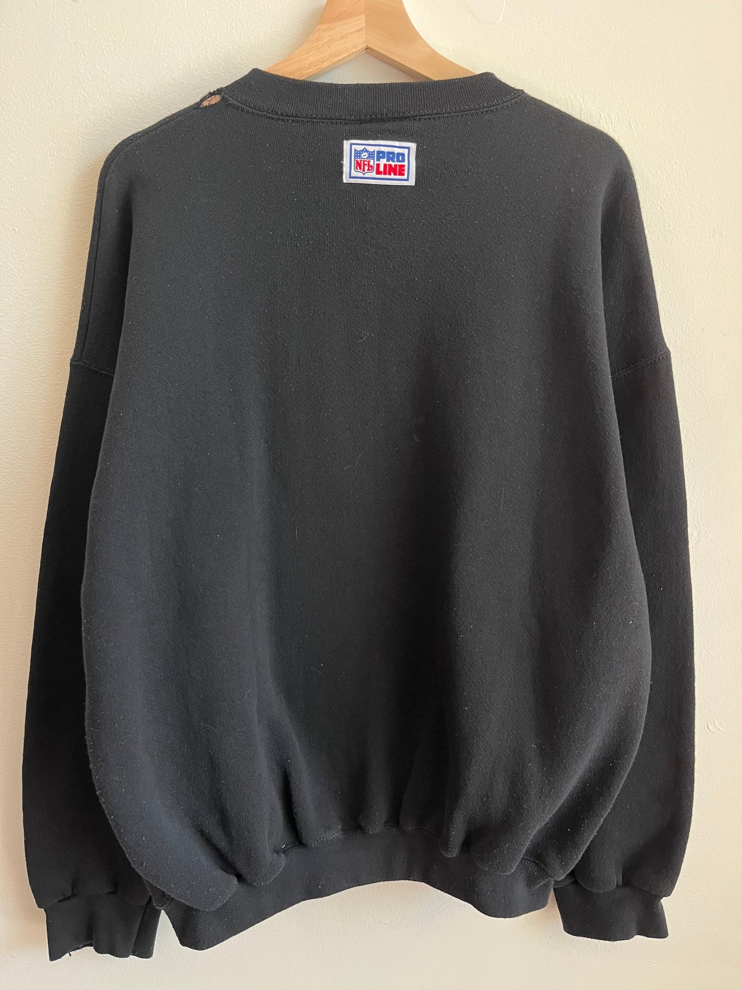90s Carolina Panthers Logo Athletics Embroidered Black Crewneck (XL)