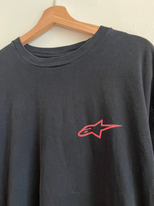 00s Alpine Stars Black Spell Out Tee (XL)