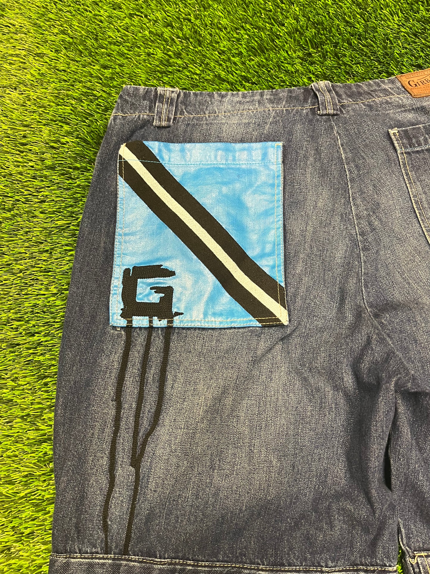 00s Marithe + Francois Girbaud Baggy Patched Jean Shorts (38)