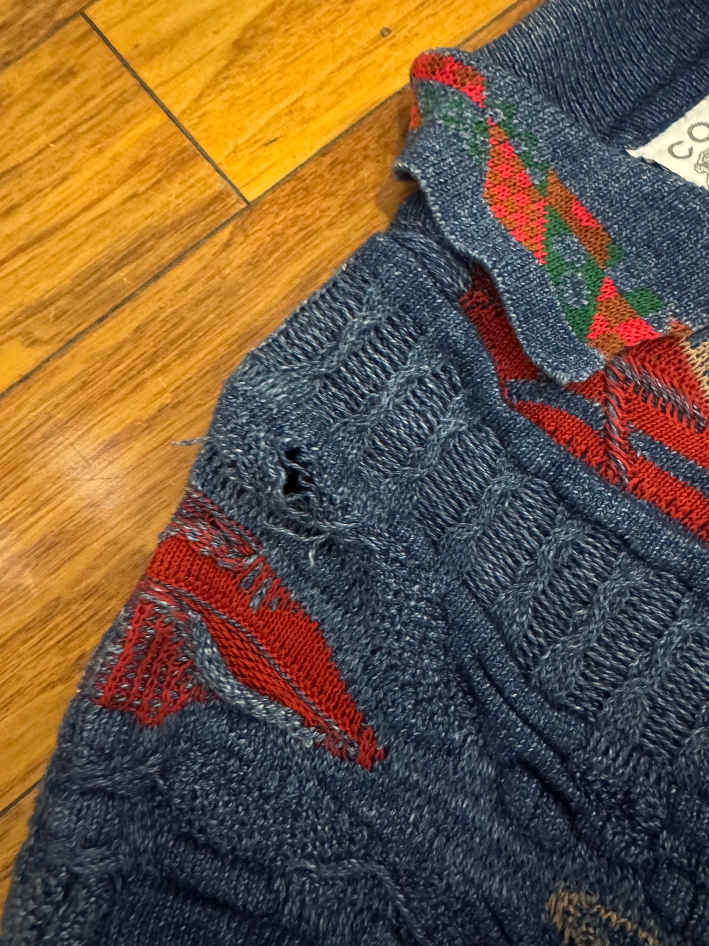 90s Coogi Blues Rare 3D Knit Sweater (M)