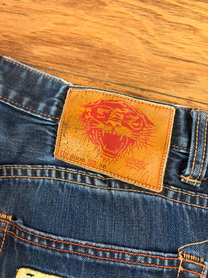 2008 Ed Hardy by Christian Audigier Embroidered Joker Shorts (38)