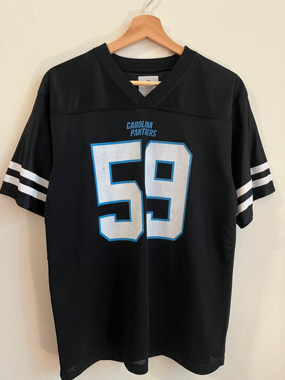 2010s Carolina Panthers Luke Kuechly Striped Home Jersey (Youth XL)