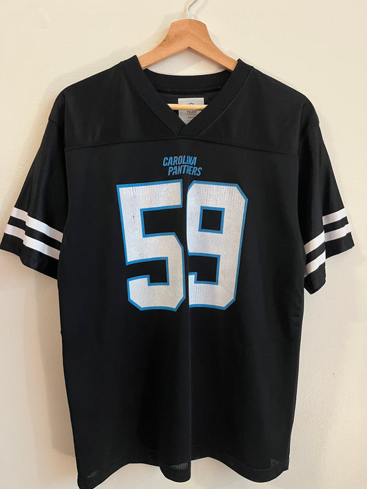2010s Carolina Panthers Luke Kuechly Striped Home Jersey (Youth XL)