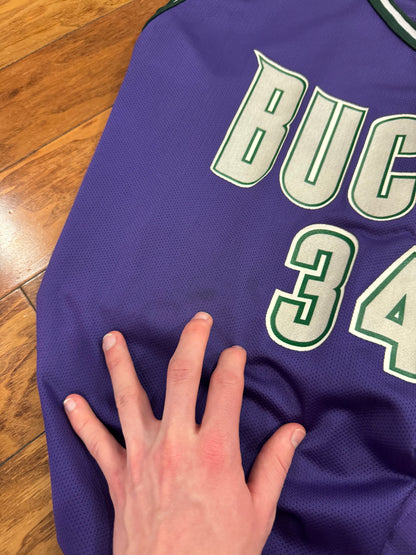 90s Milwaukee Bucks #34 Ray Allen Champion NBA Jersey (XXL)