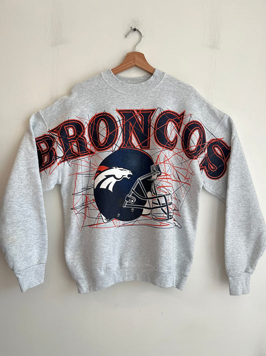 90s Denver Broncos Sleeve To Sleeve Spell Out Crewneck (XL)