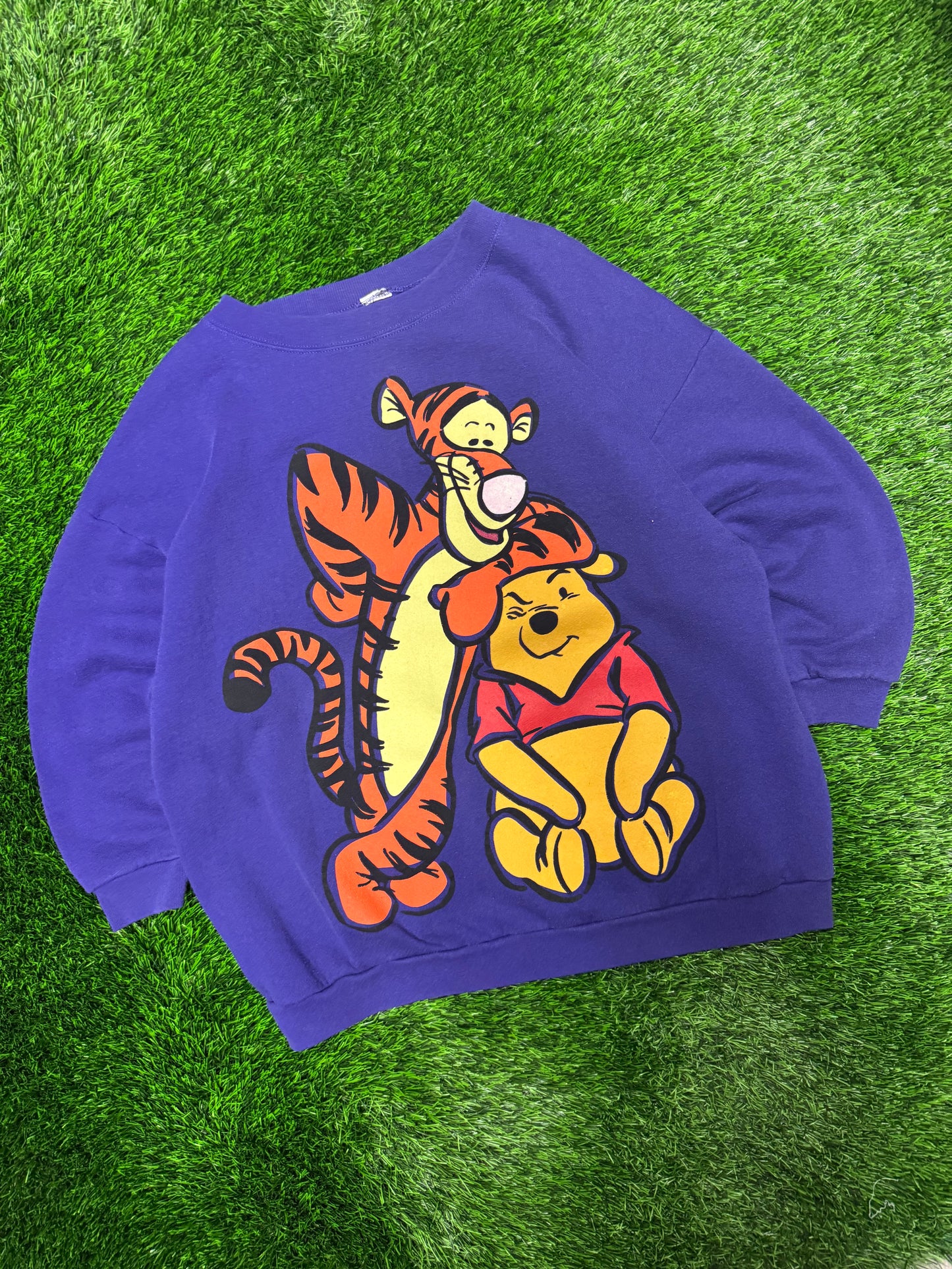 90s Winnie the Pooh & Tigger Purple Crewneck (L)