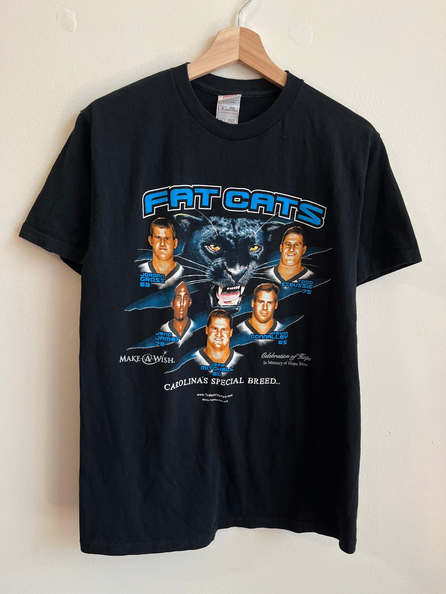 2004 Carolina Panthers Fat Cats NFL Black Tee (M)