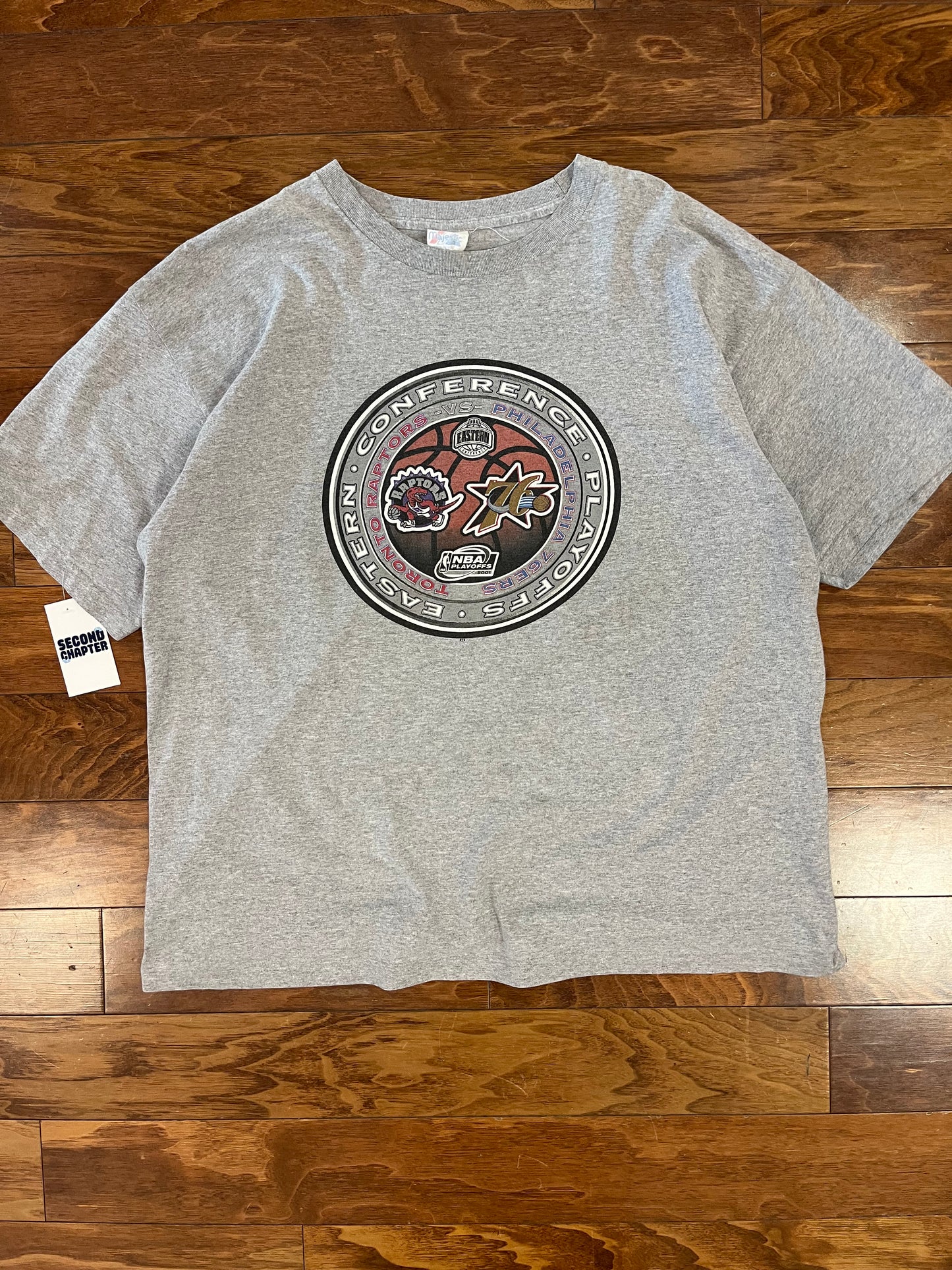 2001 Toronto Raptors v 76ers Playoffs NBA Tee (XXL)