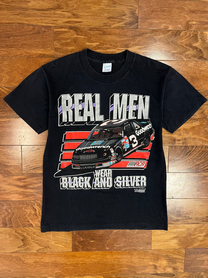 1990 Dale Earnhardt "Real Men Wear Black And Silver" Nascar Tee (M)