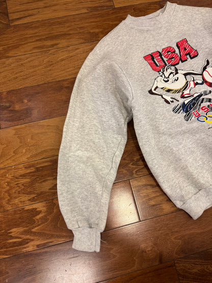 1995 USA Olympics Taz Graphic Vintage Crewneck (Youth L)
