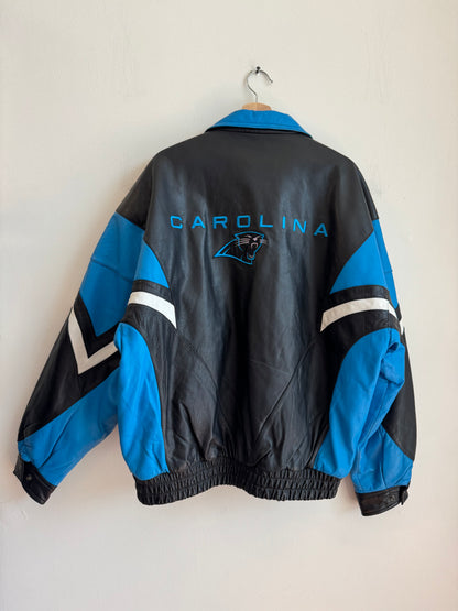 90s Carolina Panthers Leather Pro Player Jacket (XL)