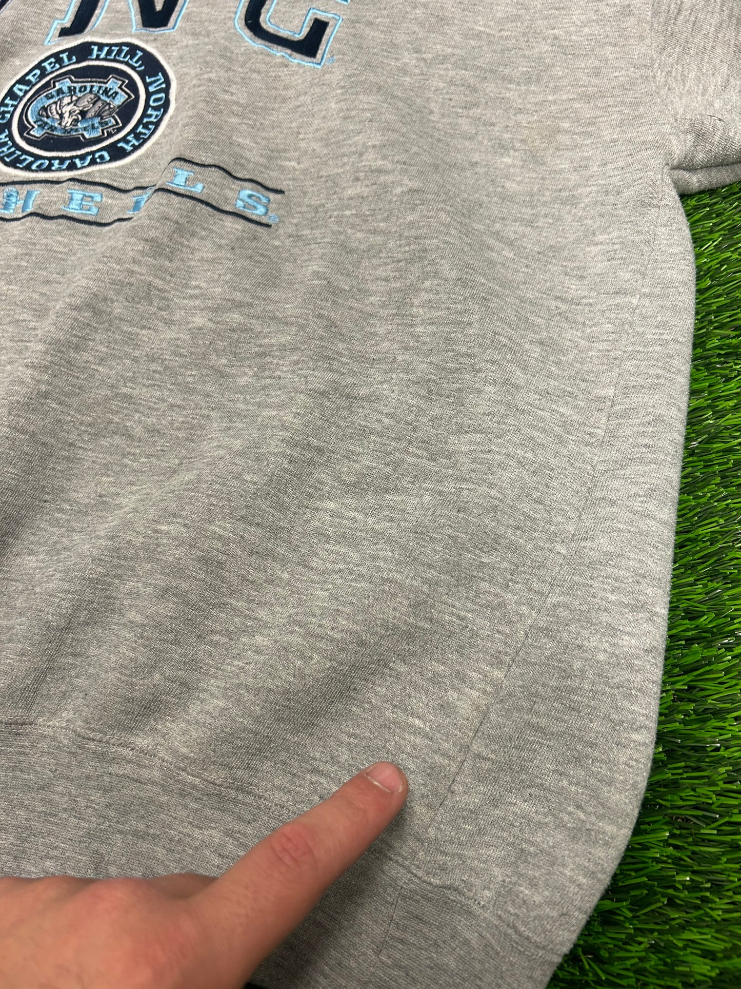 90s University Of North Carolina (UNC) Spell Out Vintage Lee Embroidered Crewneck (XL)