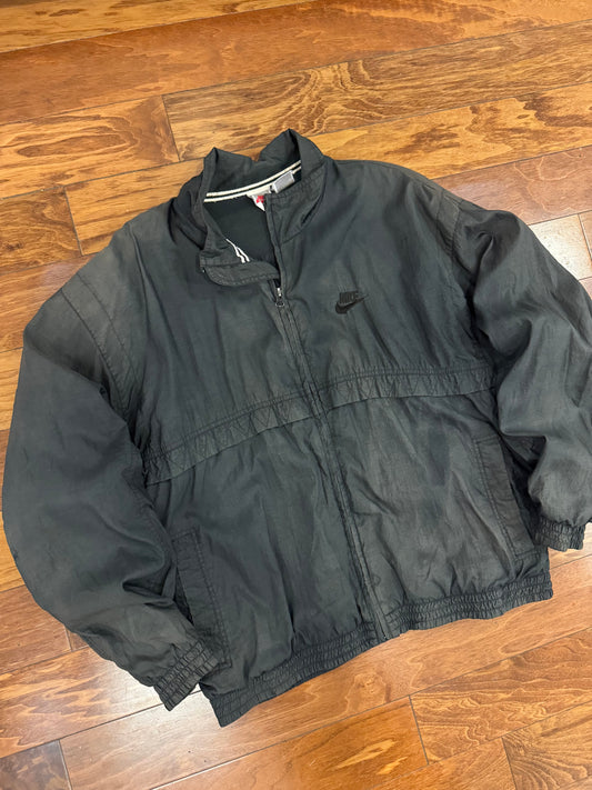90s Nike Faded Supreme Court Black Windbreaker (XL)