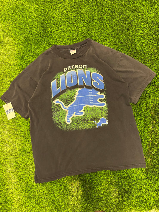 Detroit Lions Tru Fan Logo Spell Out Tee (XL)