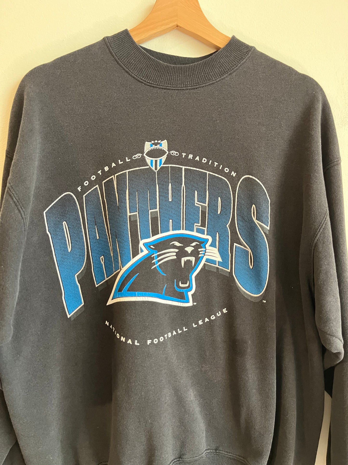 90s Carolina Panthers Football Tradition Stained Crewneck (XL)