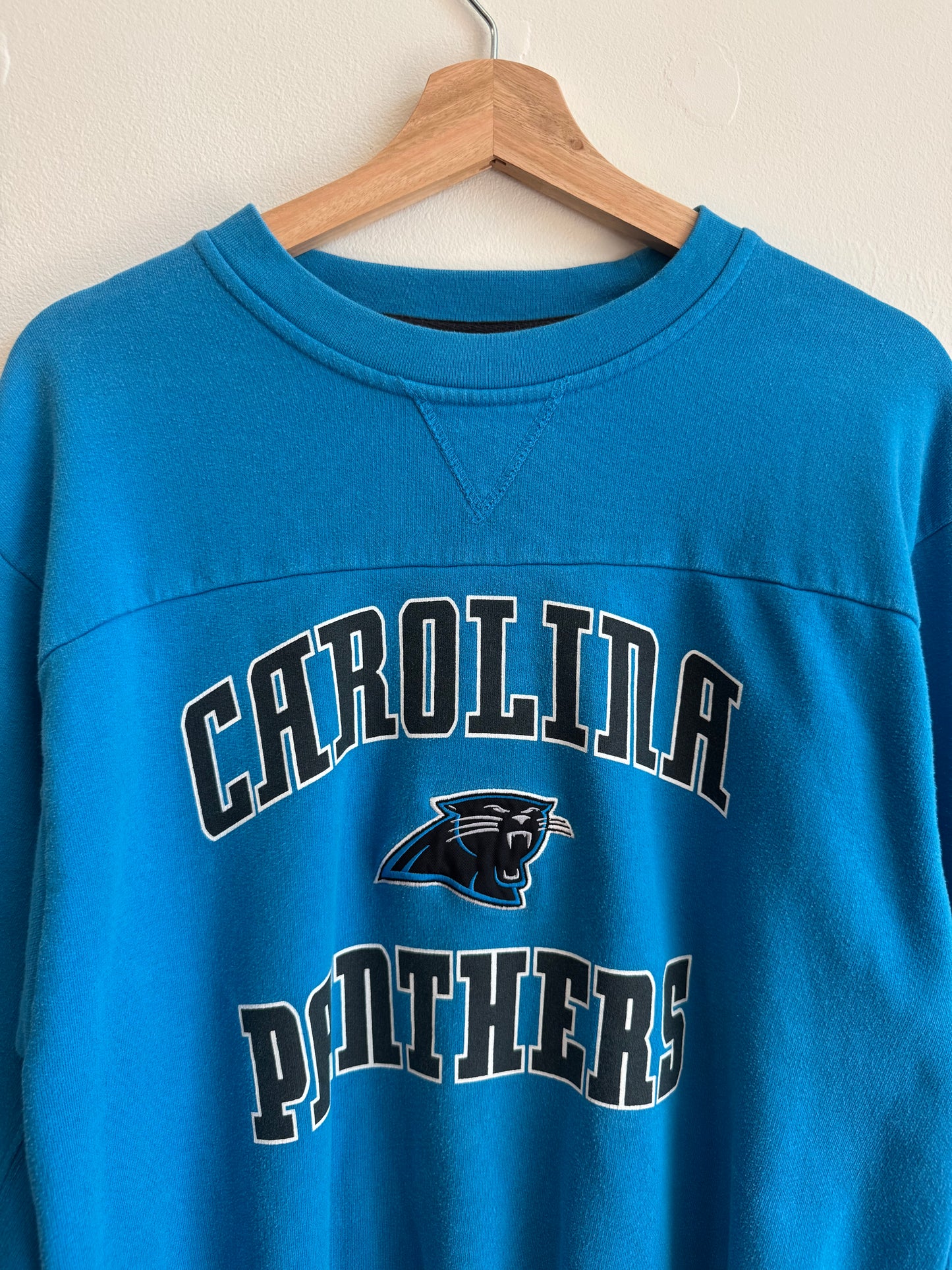 00s Carolina Panthers Blue Spell Out Crewneck (Youth XL)