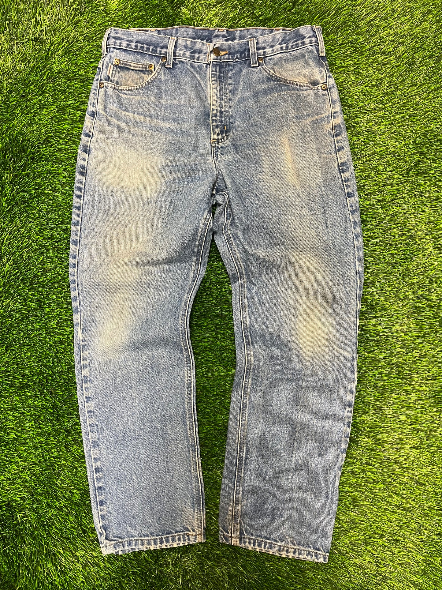 Carhartt Faded Mud Wash Blue Jeans (36 x 30)