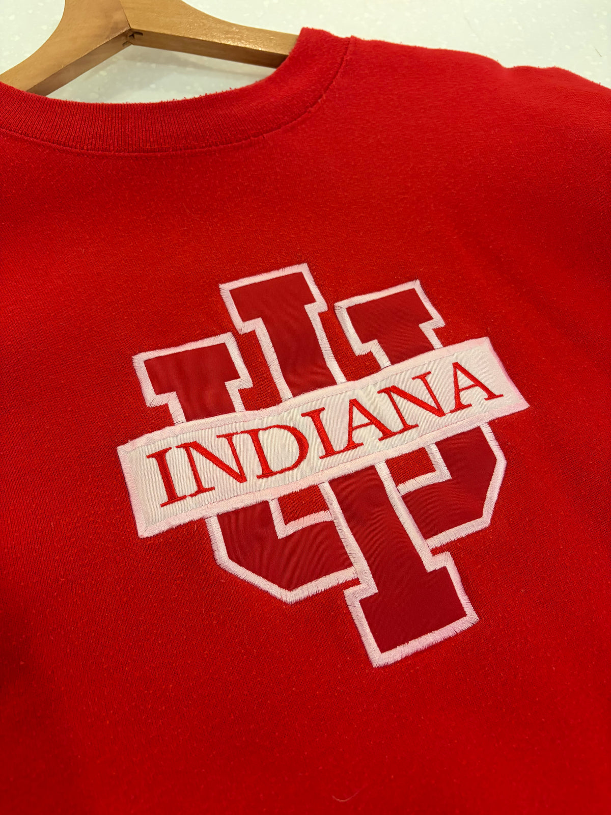 90s Indiana University Embroidered Red Crewneck (XL)