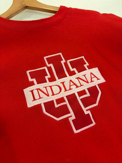 90s Indiana University Embroidered Red Crewneck (XL)
