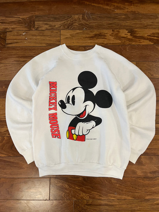 90s Mickey Mouse White Disney Crewneck (XL)
