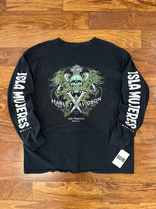 2010s Harley Davidson Isla Mujeres Mexico Long-Sleeve Shirt (XL)