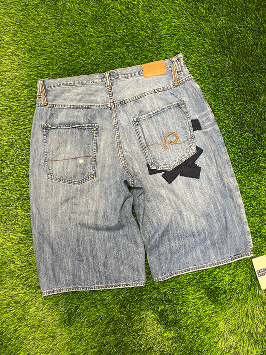 00s Rocawear Patched Baggy Jean Shorts (38)