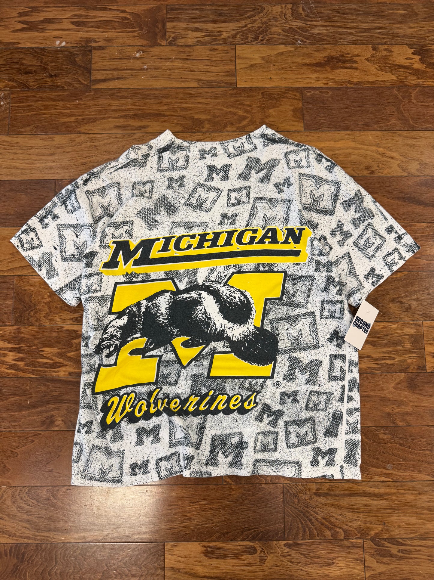 90s Michigan Wolverines All Over Print Rare Tee (XL)