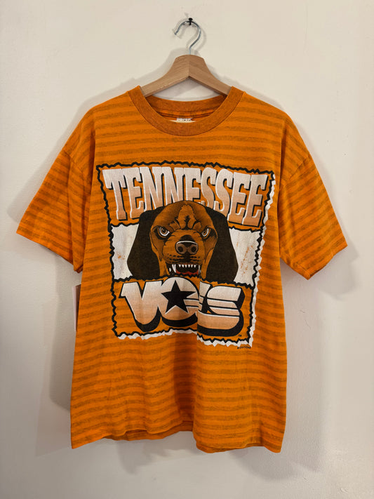 90s Tennessee Vols Mad Dog Striped Tee (L)