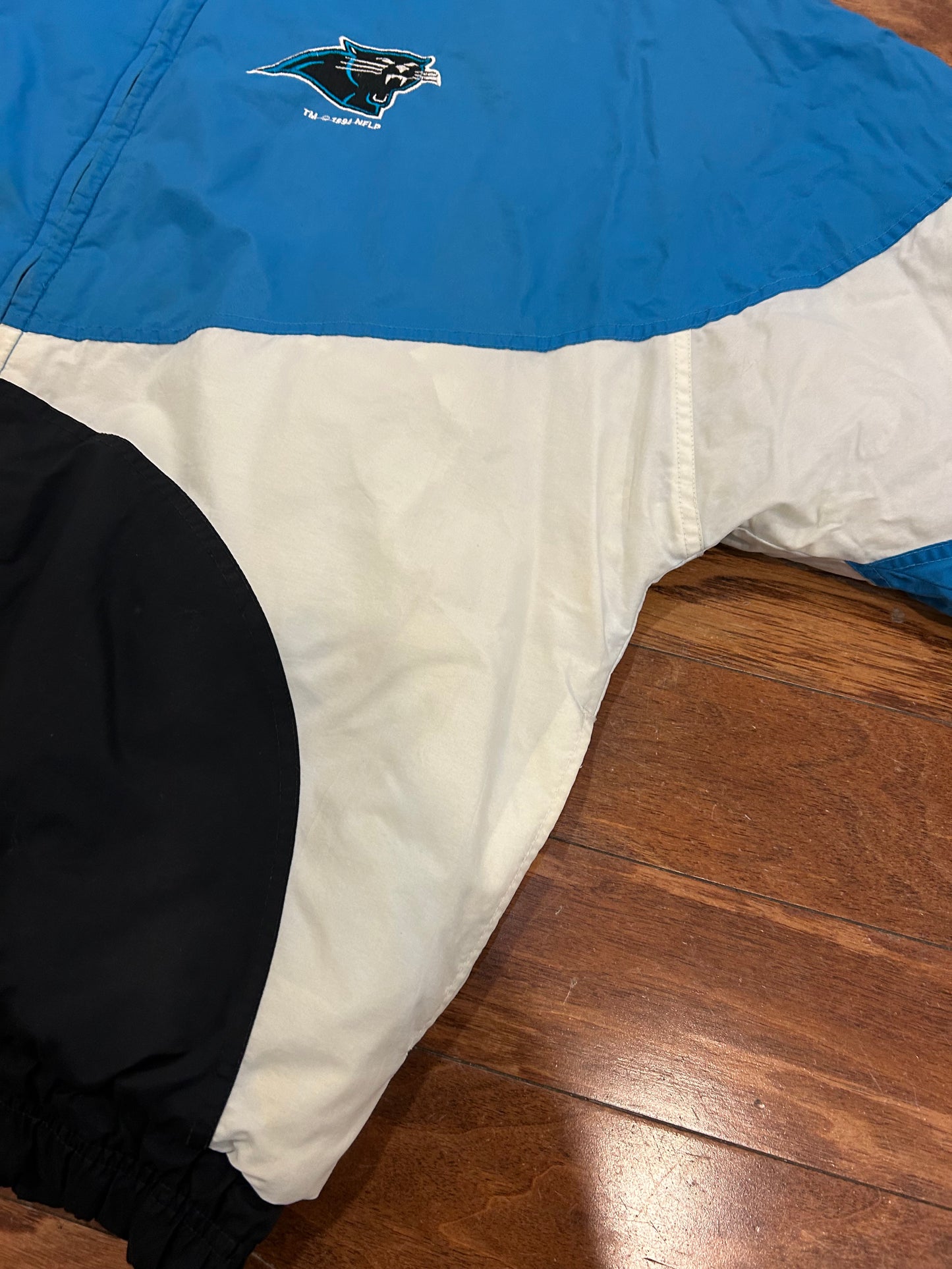 90s Carolina Panthers Logo Athletic Vintage Puffer Jacket (XL)