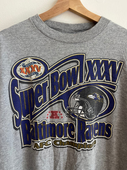 90s Baltimore Ravens True Fan Super Bowl Champs Tee (XL)