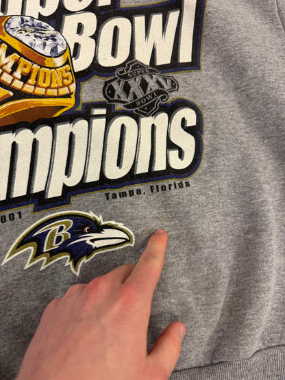 2001 Baltimore Ravens Super Bowl Crewneck (L)