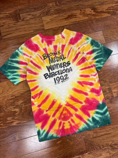 1992 Lithuania Grateful Dead Tie Dye Vintage Liquid Blue Band Tee (L)