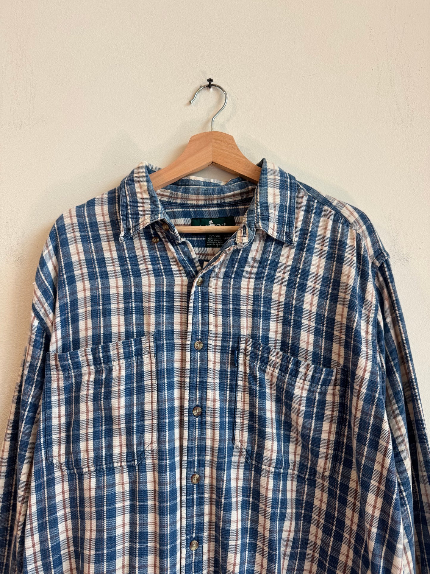 00s Hunting Club Blue Button Down Flannel (XL)