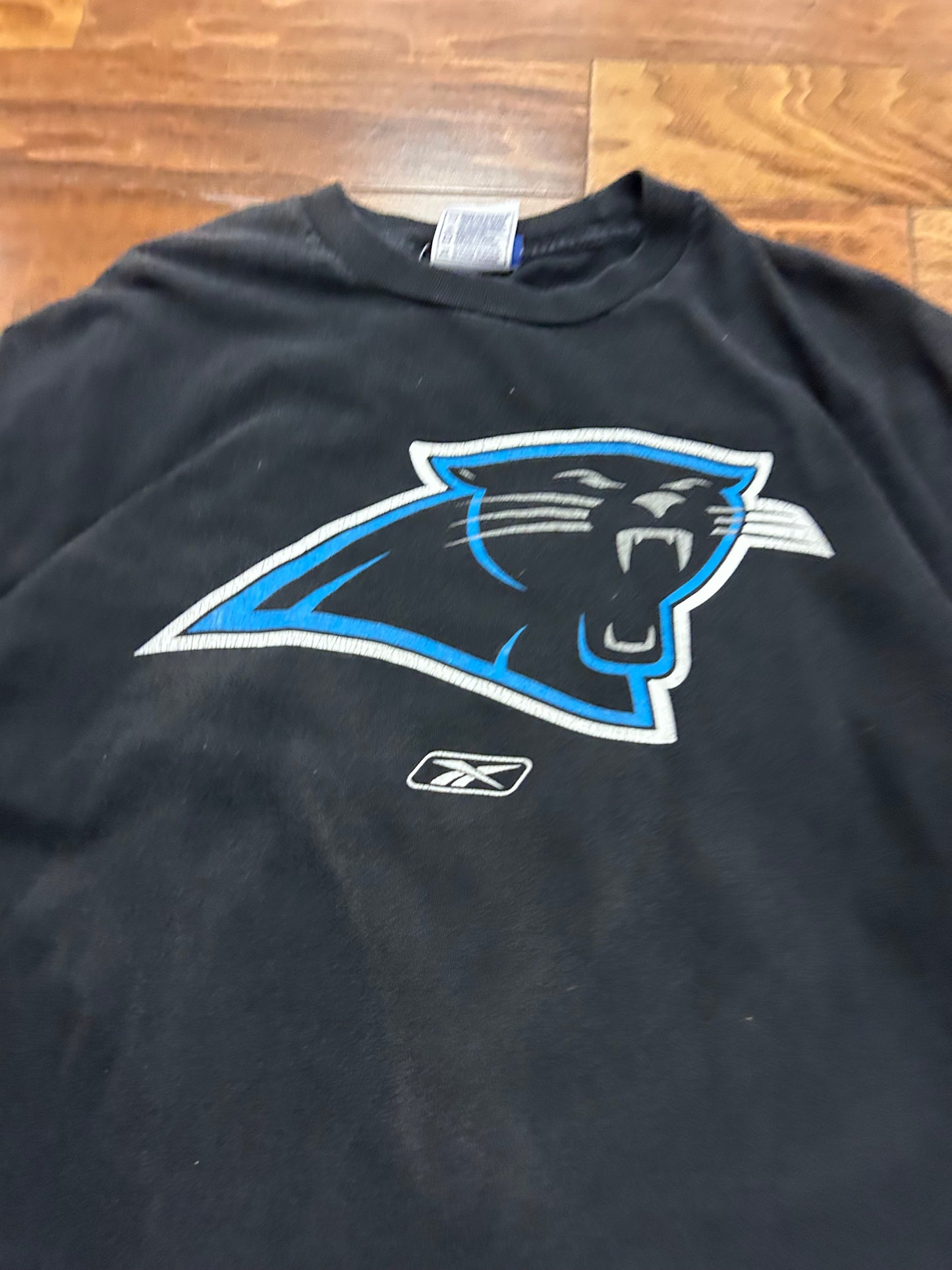 00s Carolina Panthers Faded Black Long Sleeve Shirt (XL)