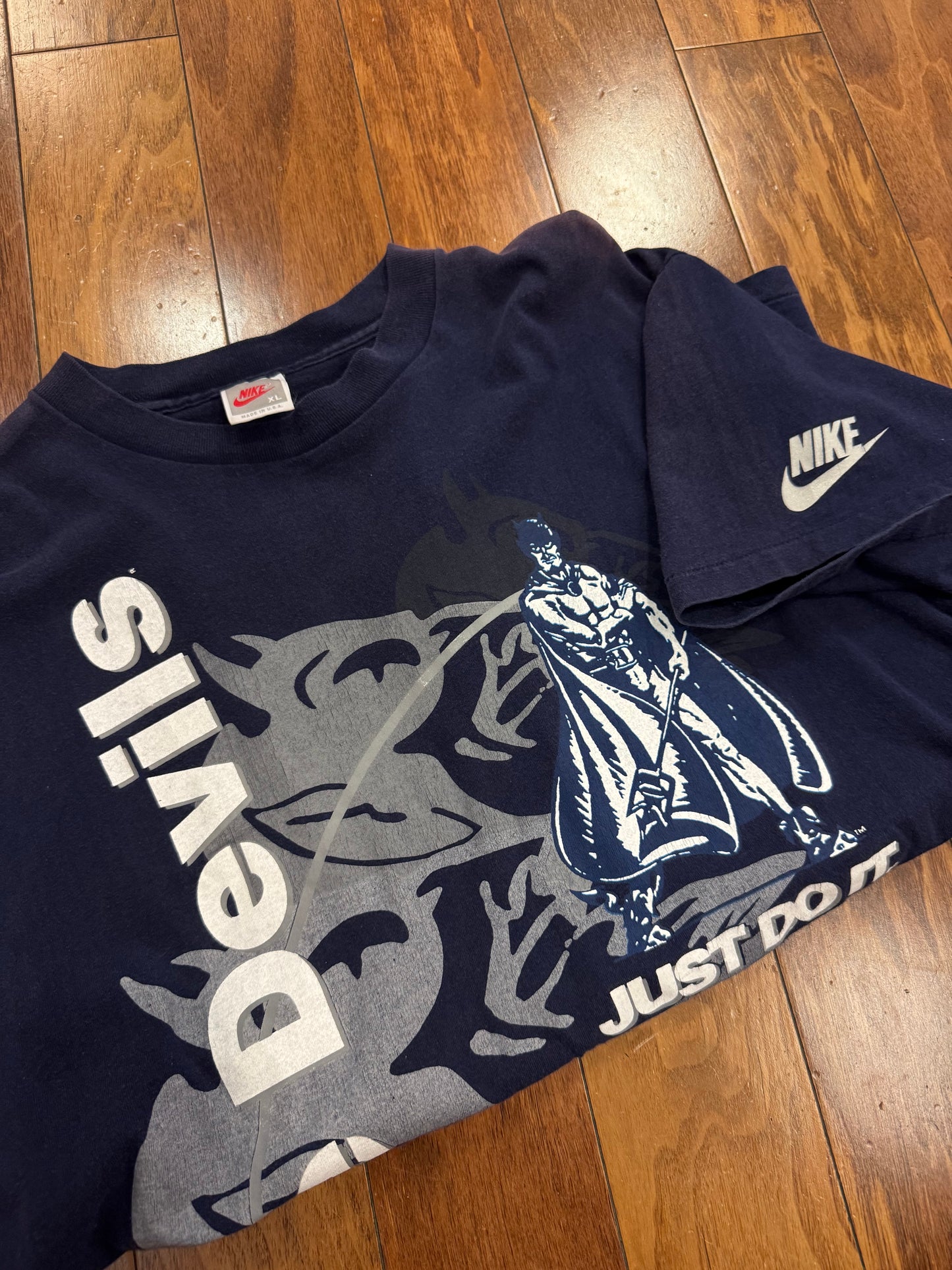 90s Duke University Vintage Nike "Just Do It" Old Logo Tee (XL)