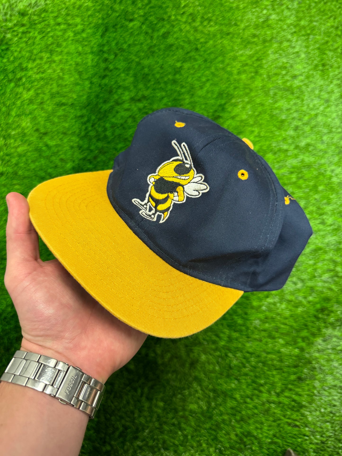 90s Georgia Tech University Spell Out Vintage Snapback Hat (OS)